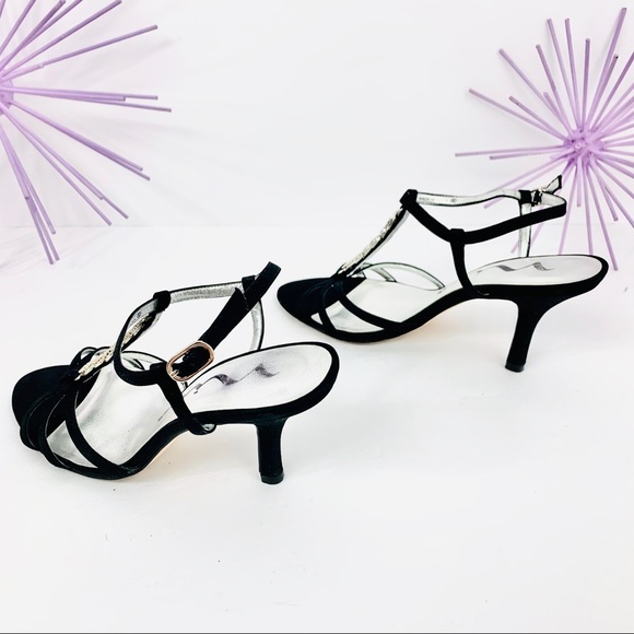 Nina / Strappy Ankle Faux Diamond T Strap Heel - Picture 5 of 7